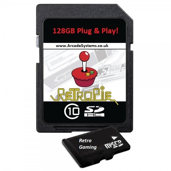 128GB RetroPie MicroSD Card for Raspberry Pi 3B and 3B+