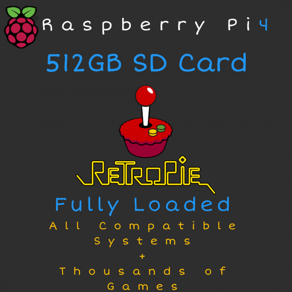512GB RetroPie MicroSD Card for Raspberry Pi 4