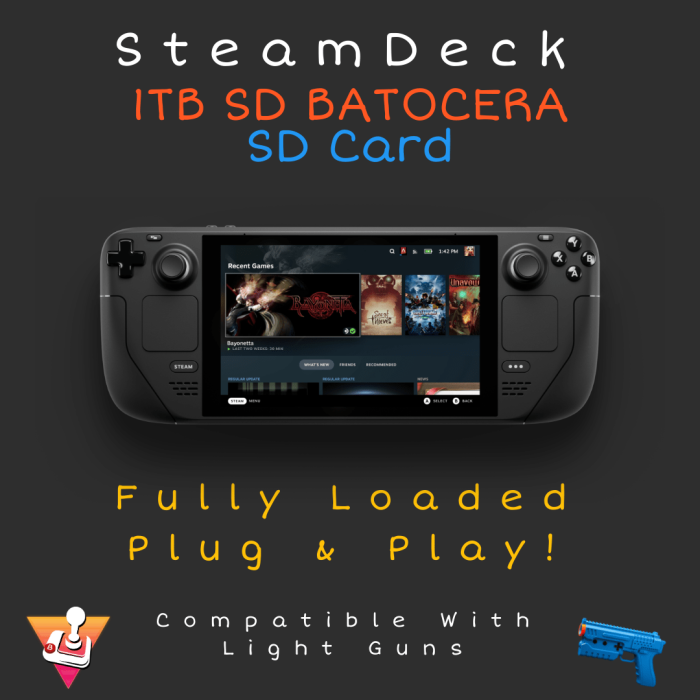 TB Preloaded Steam Deck Batocera Build Plug And Play MicroSD