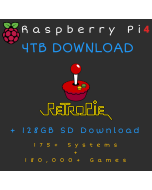 4TB Retropie DOWNLOAD + 128GB SD Card DOWNLOAD for Raspberry Pi 4 - 175+ Systems, 180,000+ Games - Plug & Play!