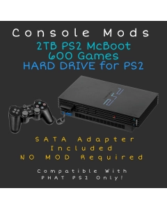 2TB PS2 MCBOOT Hard Drive + Adapter - NO MOD NEEDED - 600 Games - Plug and Play