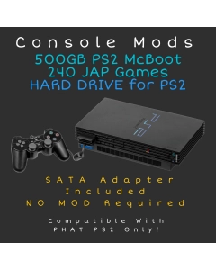 500GB PS2 MCBOOT Hard Drive - NO MOD NEEDED - 240 JAP Games - Plug and Play