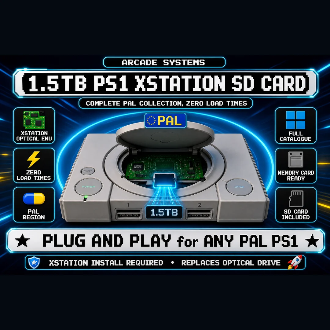 1.5TB PS1 XStation SD Card PAL — Complete Catalogue