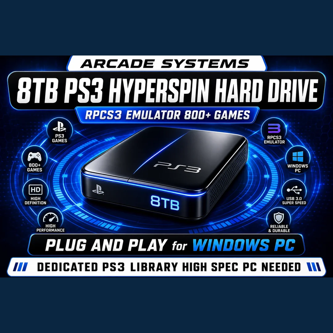 8TB PS3 Hyperspin Hard Drive — RPCS3 / 800+ PS3 Games
