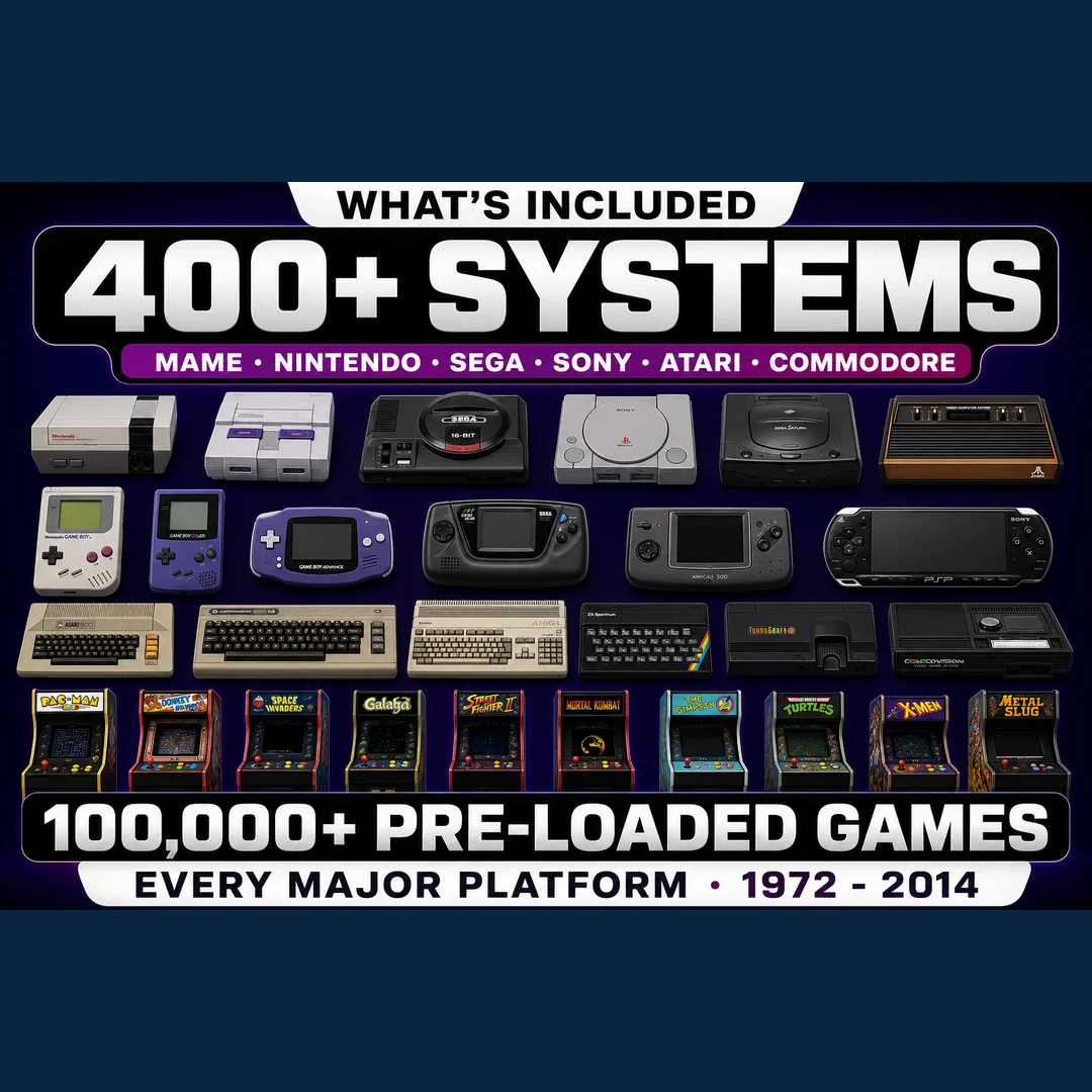 ゲームキューブ 16TB Hyperspin Hard Drive — 400+ Systems · 100,000+ Games