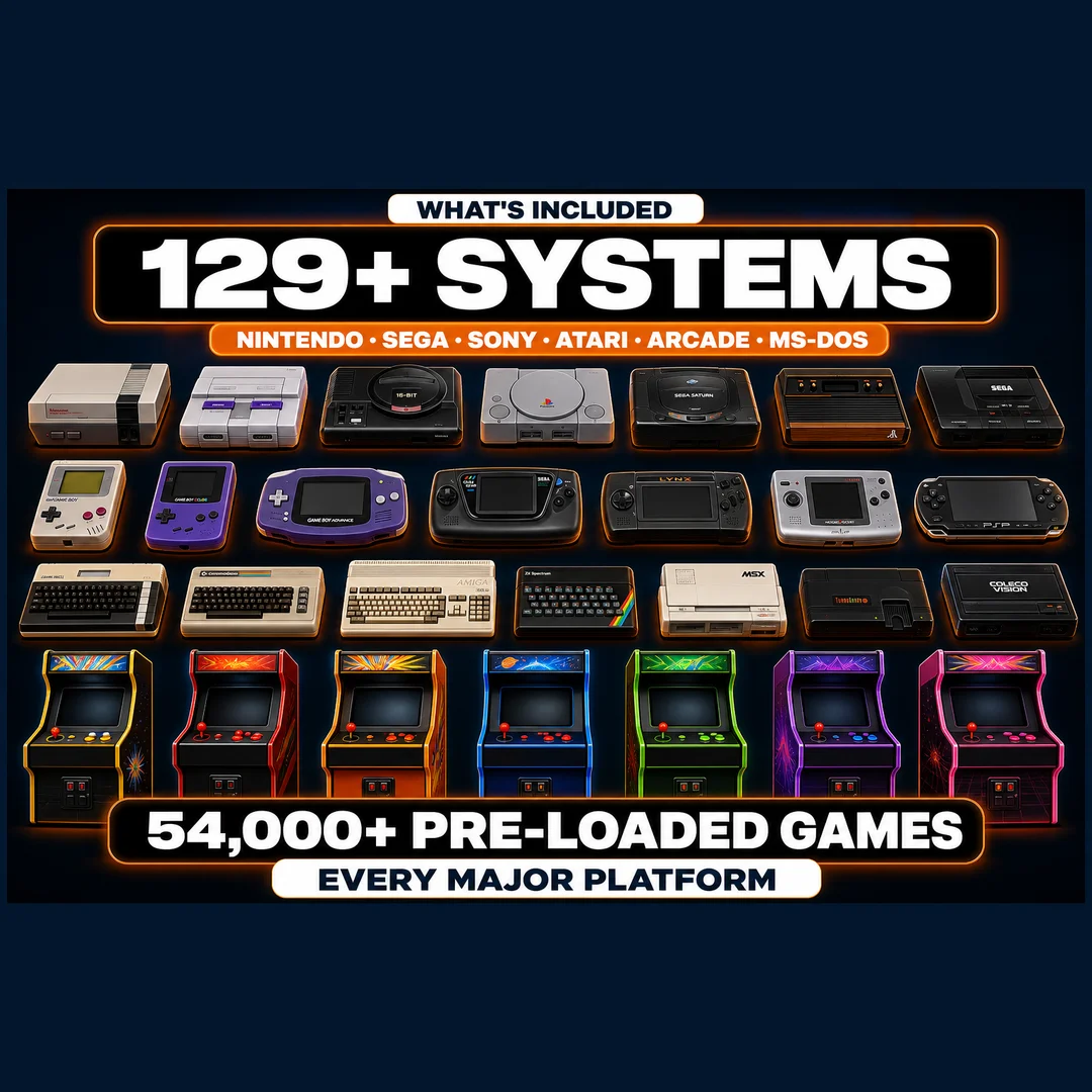 20TB RetroBat Download — 129 Systems · 54k+ Games
