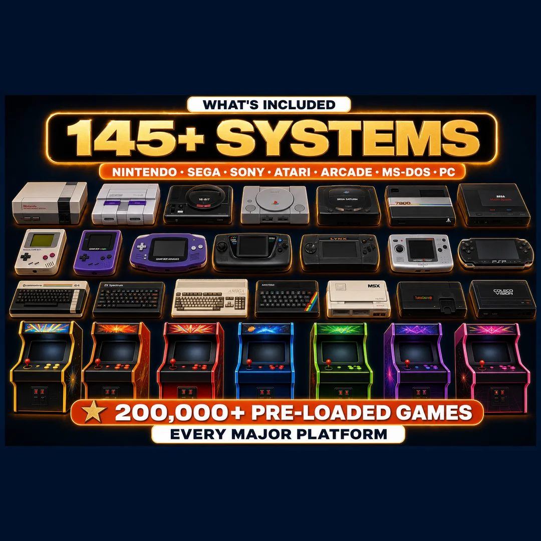 45TB RetroMAX Download — 145 Systems · 200k+ Games
