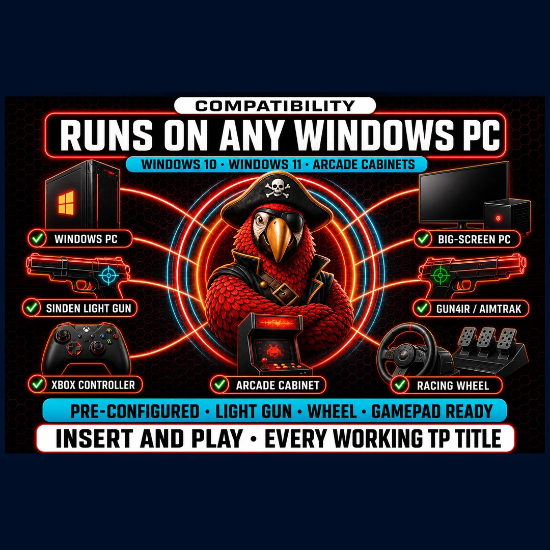 4TB TeknoParrot Complete Set + RetroBat Download — 400+ Games