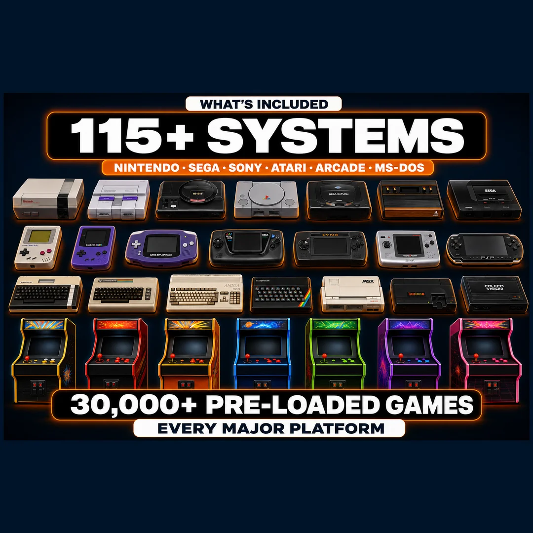 8TB RetroBat Hard Drive — 115+ Retro Systems